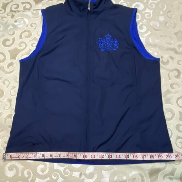 Ralph Lauren Women’s Sz M Crest Full Zip Reversible Golf Vest 6 Zip Pockets - Picture 10 of 14